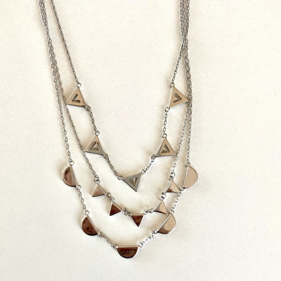 Stella & Dot Pavé Chevron Necklace - Silver - Picture 3 of 11